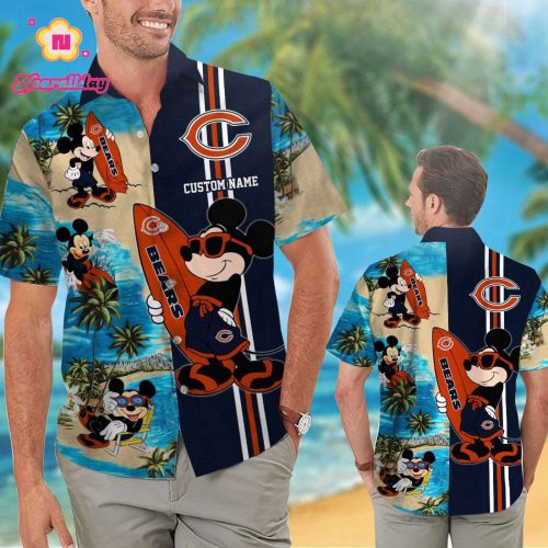 Personalized Chicago Bears & Mickey Mouse Hawaiian Shirt