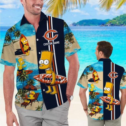 Personalized Chicago Bears & Simpsons Hawaiian Shirt