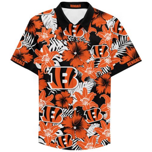 Personalized Cincinnati Bengals Football Teams Button Up Hawaiian Shirt