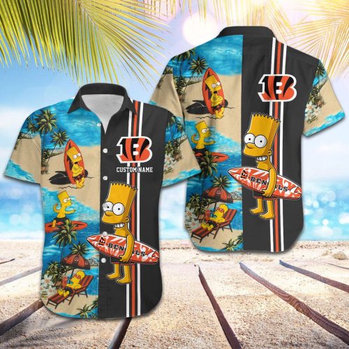 Personalized Cincinnati Bengals & Simpsons Hawaiian Shirt