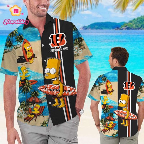 Personalized Cincinnati Bengals & Simpsons Hawaiian Shirt