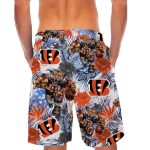 Personalized Cincinnati Bengals Tropical Floral America Flag Hawaiian Shirt