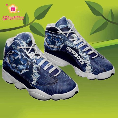 Personalized Cowboys Jordan Shoes Gift For Fan Sport, Custom Name Dallas Cowboys Jordan 13, NFL Dallas Cowboys Sneakers