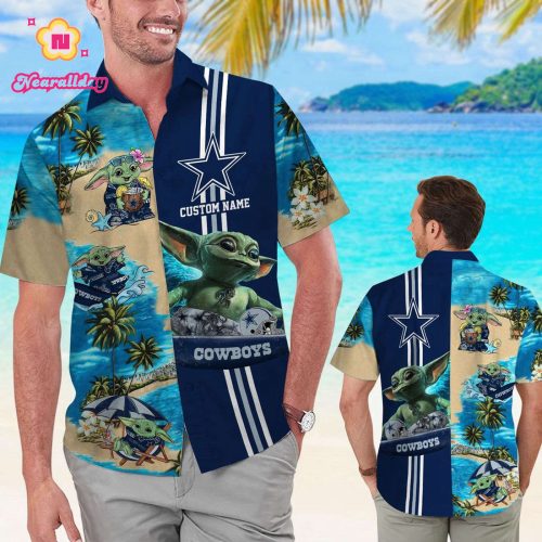 Personalized Dallas Cowboys & Baby Yoda Hawaiian Shirt