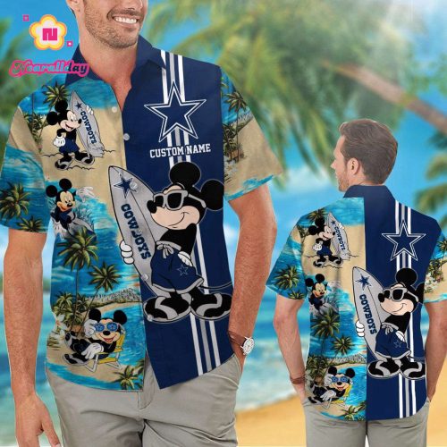 Personalized Dallas Cowboys & Mickey Mouse Hawaiian Shirt