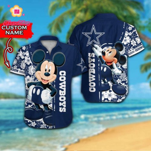 Personalized Dallas Cowboys & Mickey Mouse Hawaiian Shirt Gift for Men Women #2