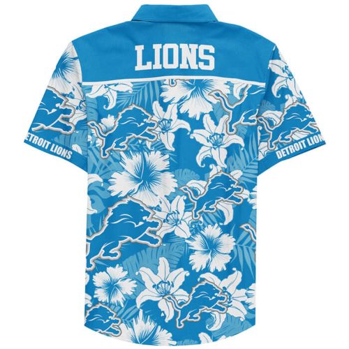 Personalized Detroit Lions Football Teams Button Up Hawaiian Shirt