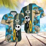 Personalized Green Bay Packers & Jack Skellington Hawaiian Shirt