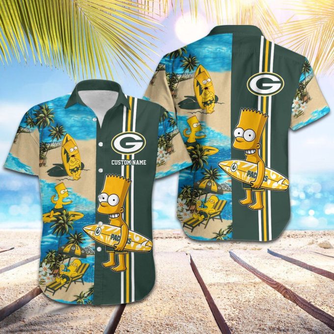 Personalized Green Bay Packers & Simpsons Hawaiian Shirt