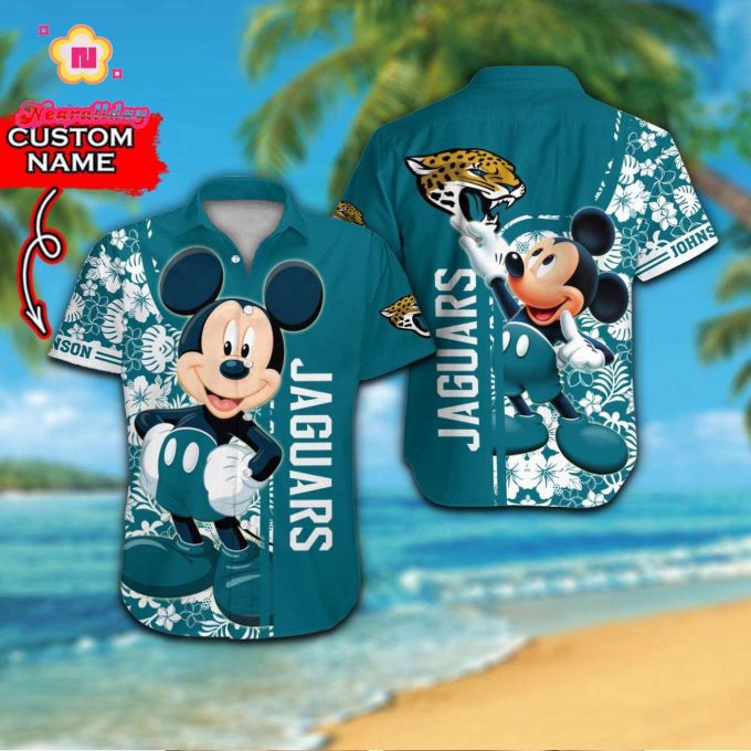 Personalized Jacksonville Jaguars & Mickey Mouse Hawaiian Shirt Gift for Men Women #2