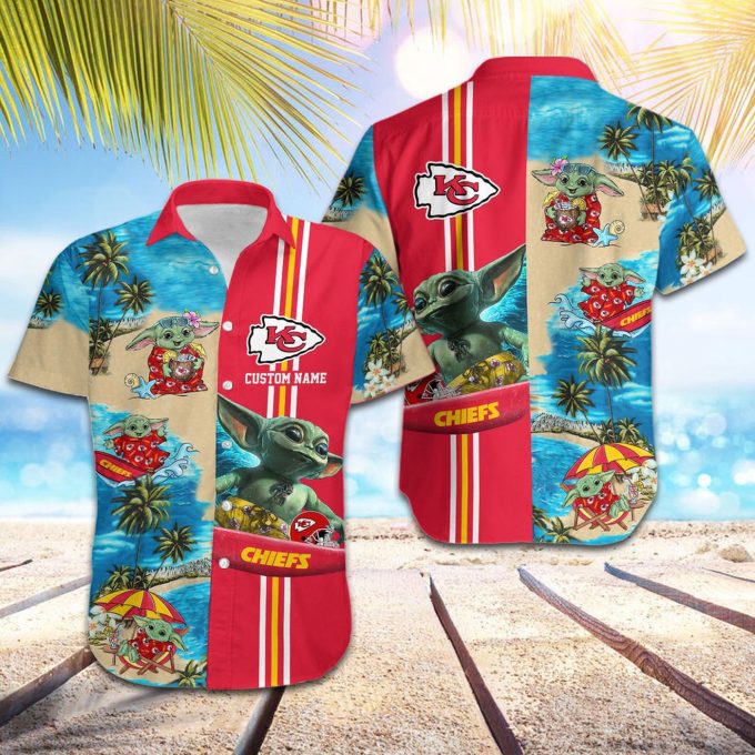 Personalized Kansas City Chiefs & Baby Yoda Hawaiian Shirt