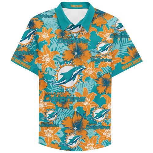 Personalized Miami Dolphins Football Teams Button Up Hawaiian Shirt