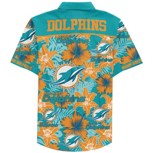 Personalized Miami Dolphins Football Teams Button Up Hawaiian Shirt