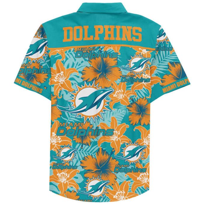 Personalized Miami Dolphins Football Teams Button Up Hawaiian Shirt