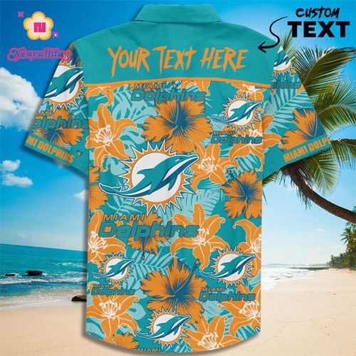 Personalized Miami Dolphins Football Teams Button Up Hawaiian Shirt