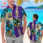 Personalized Minnesota Vikings & Baby Yoda Hawaiian Shirt Personalized Minnesota Vikings & Baby Yoda Hawaiian Shirt