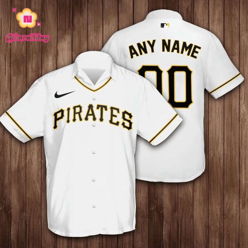 Customized Pittsburgh Pirates 3D Hawaiian Shirt – White Personalized Name & Number