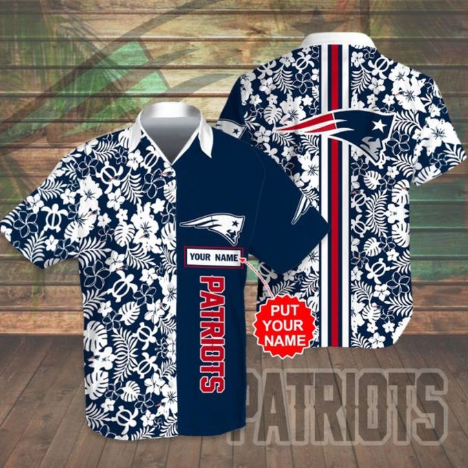 Personalized New England Patriots Hawaiian Shirt Gift for Men Women #3