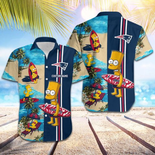 Personalized New England Patriots & Simpsons Hawaiian Shirt