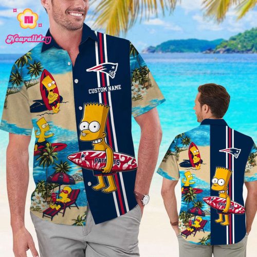 Personalized New England Patriots & Simpsons Hawaiian Shirt