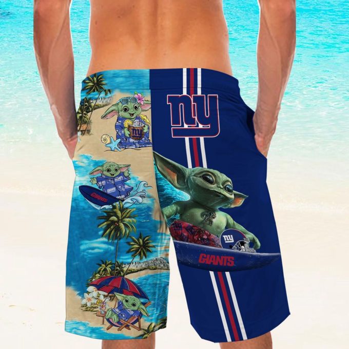 Personalized New York Giants & Baby Yoda Hawaiian Shirt