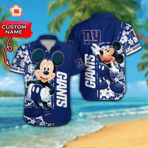 Personalized New York Giants & Mickey Mouse Hawaiian Shirt Gift for Men Women #2