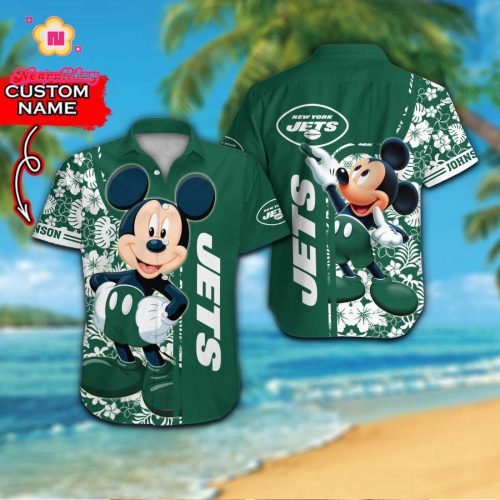 Personalized New York Jets & Mickey Mouse Hawaiian Shirt Gift for Men Women #2