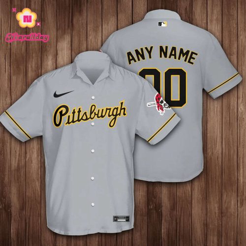 Custom Pittsburgh Pirates 3D Hawaiian Shirt – Grey Personalized MLB Fan Apparel
