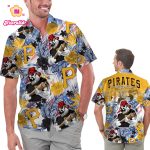 Custom Pittsburgh Pirates Tropical Floral America Flag Hawaiian Shirt – Personalized MLB Fan Gear