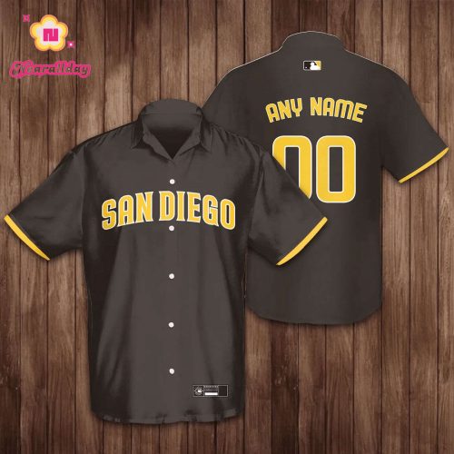 Custom San Diego Padres 3D Hawaiian Shirt in Brown – Personalized MLB Apparel