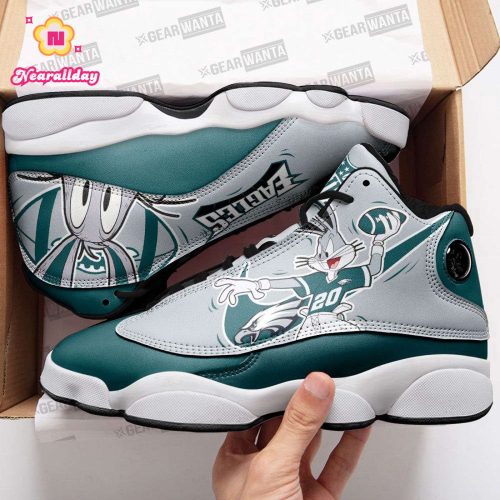 Philadelphia Eagles Bugs Bunny Air Jordan 13 Sneaker Custom For Fans Gift