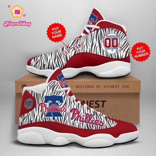 Philadelphia Phillies Air Jordan 13 Sneaker Custom For Fans  Unisex Shoes Gift