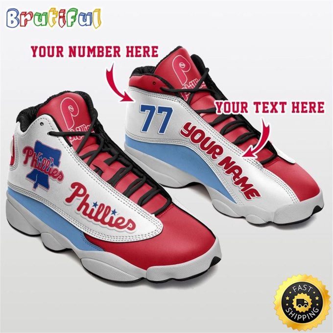 Philadelphia Phillies Air Jordan 13 Sneaker Custom For Fans  Unisex Shoes Gift