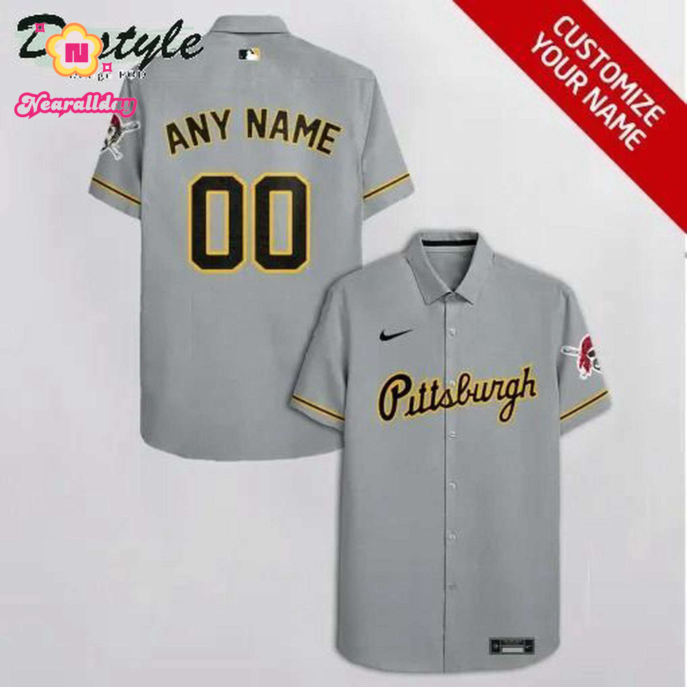 Custom Pittsburgh Pirates Grey Hawaiian Shirt – Personalized MLB Fan Apparel Custom Pittsburgh Pirates Grey Hawaiian Shirt – Personalized MLB Fan Apparel