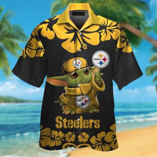 Pittsburgh Steelers & Baby Yoda Hawaiian Shirt Gift for Men Women #2