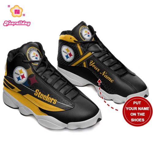 Pittsburgh Steelers Custom Name Air Jordan 13 Sneakers 1096
