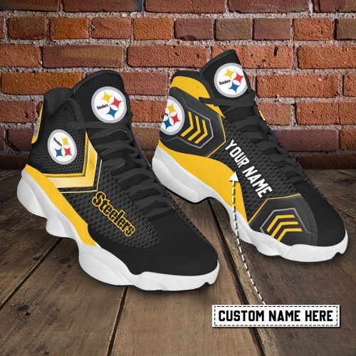 Pittsburgh Steelers Custom Name Air Jordan 13 Sneakers 14