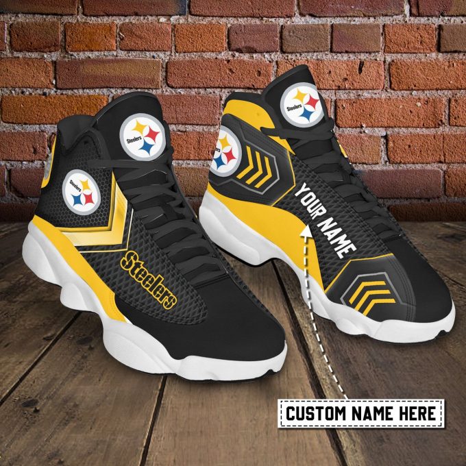Pittsburgh Steelers Custom Name Air Jordan 13 Sneakers 14