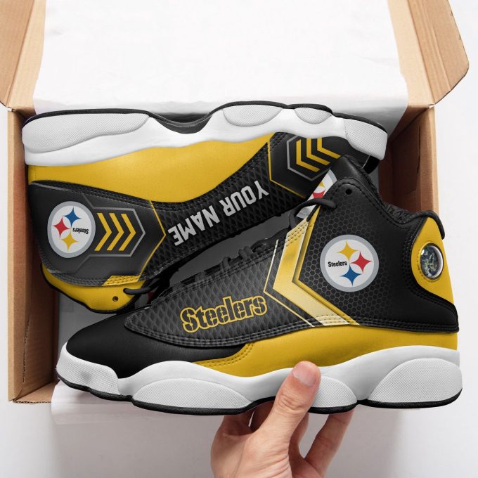 Pittsburgh Steelers Custom Name Air Jordan 13 Sneakers 14