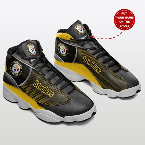 Pittsburgh Steelers Custom Name Air Jordan 13 Sneakers BG47