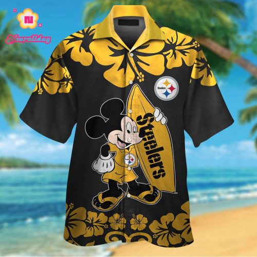 Pittsburgh Steelers & Mickey Mouse Hawaiian Shirt
