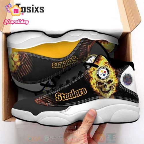 Pittsburgh Steelers Skull Air Jordan 13 Sneaker Custom For Fans Gift