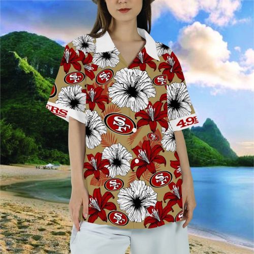 San Francisco 49ers Flower Tropical Floral Aloha Hawaiian Shirt