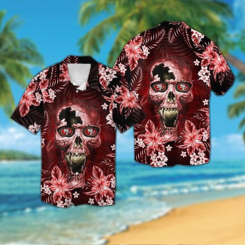 San Francisco 49ers Skull Hawaiian Shirt Gift for Men Women #2