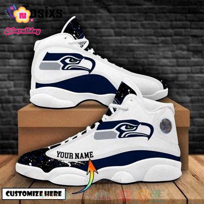 Seattle Seahawks Air Jordan 13 Sneaker Custom For Fans Gift