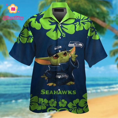 Seattle Seahawks & Baby Yoda Hawaiian Shirt Gift for Men Women #2