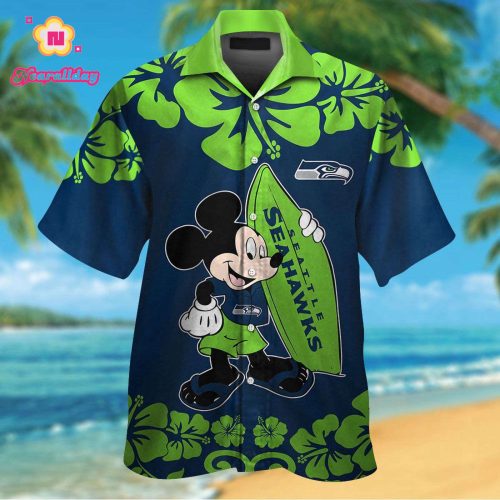 Seattle Seahawks & Mickey Mouse Hawaiian Shirt