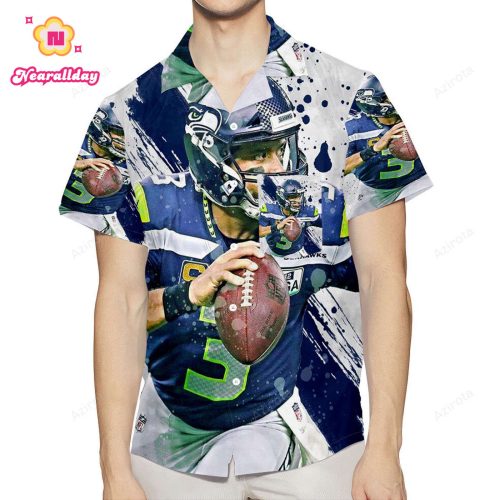 Seattle Seahawks Russell Wilson13 3D All Over Print Summer Beach Hawaiian Shirt With Pocket