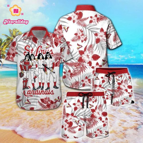 St Louis Cardinals & Kiss Hawaiian Shirt: Official MLB Rock Band Collab