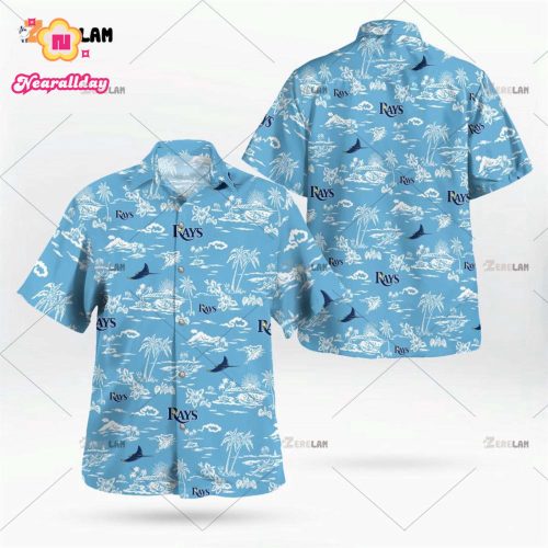 Authentic Tampa Bay Rays Palm Tree Hawaiian Shirt - Perfect for Summer!